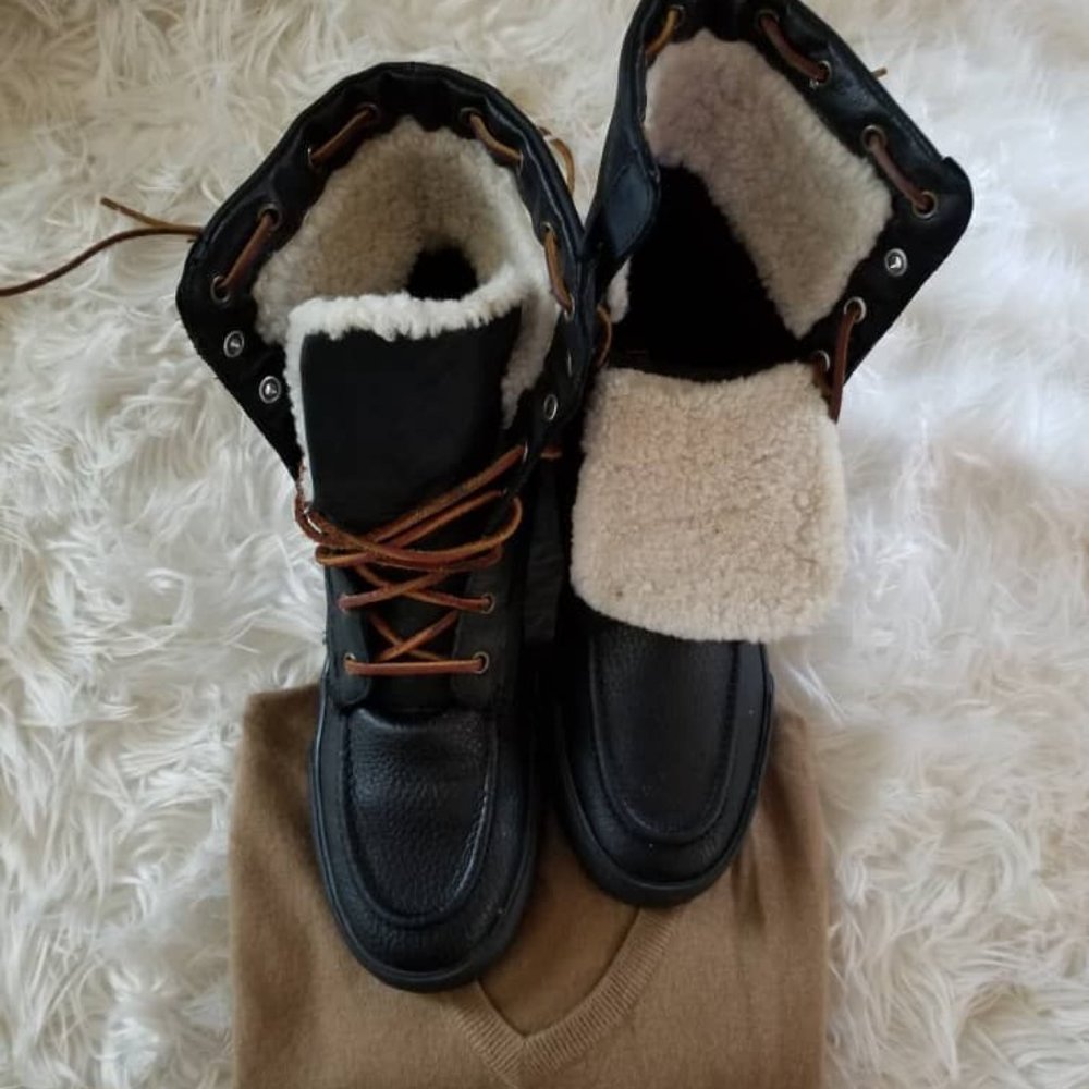Pair of black polo boots